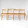 Set of four Italian oak dining chairs with Vienna straw seats, 1970s