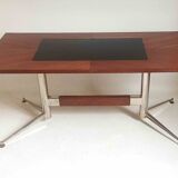 Vintage coffee table 1950s Mahogany and metal Top width 110 cm