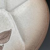 Compartmented plates in colored stoneware with Flower pattern