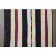 1970s vintage Turkish Oushak handmade wool cotton white runner rug 73x265