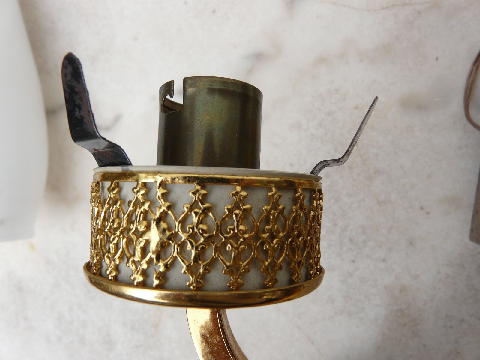 Applique double bras vintage noire et dorée