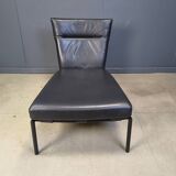Vintage black leather chaise longue by Peter Mally for Cor, 1990s