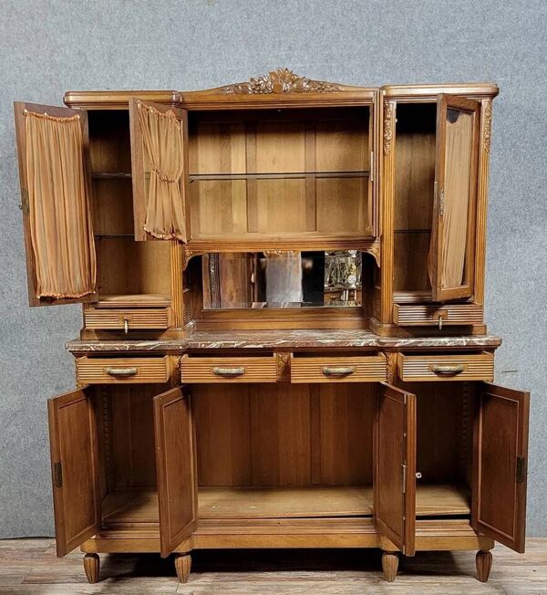 Buffet époque Art Déco en noyer massif vers 1930