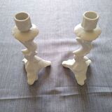 2 porcelain candle holders
