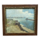 Peinture à l'huile des docks de Harwich par Geoffrey French. 1930