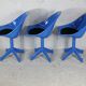 3 chairs "space Age", resin and steel, France, circa 1970.