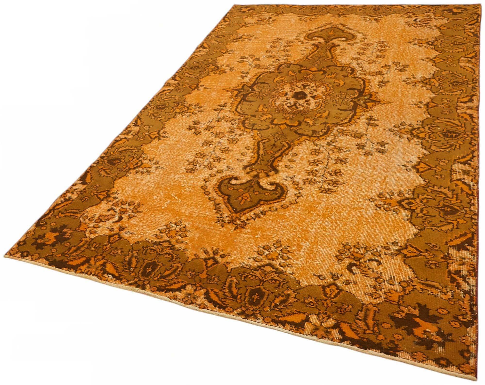 Overdyed Wool Vintage Handmade Carved Rug 168 cm x 282 cm