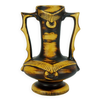 Vase jasba milieu du siècle double poignée modèle 1350/25 avec une forme exceptionnelle