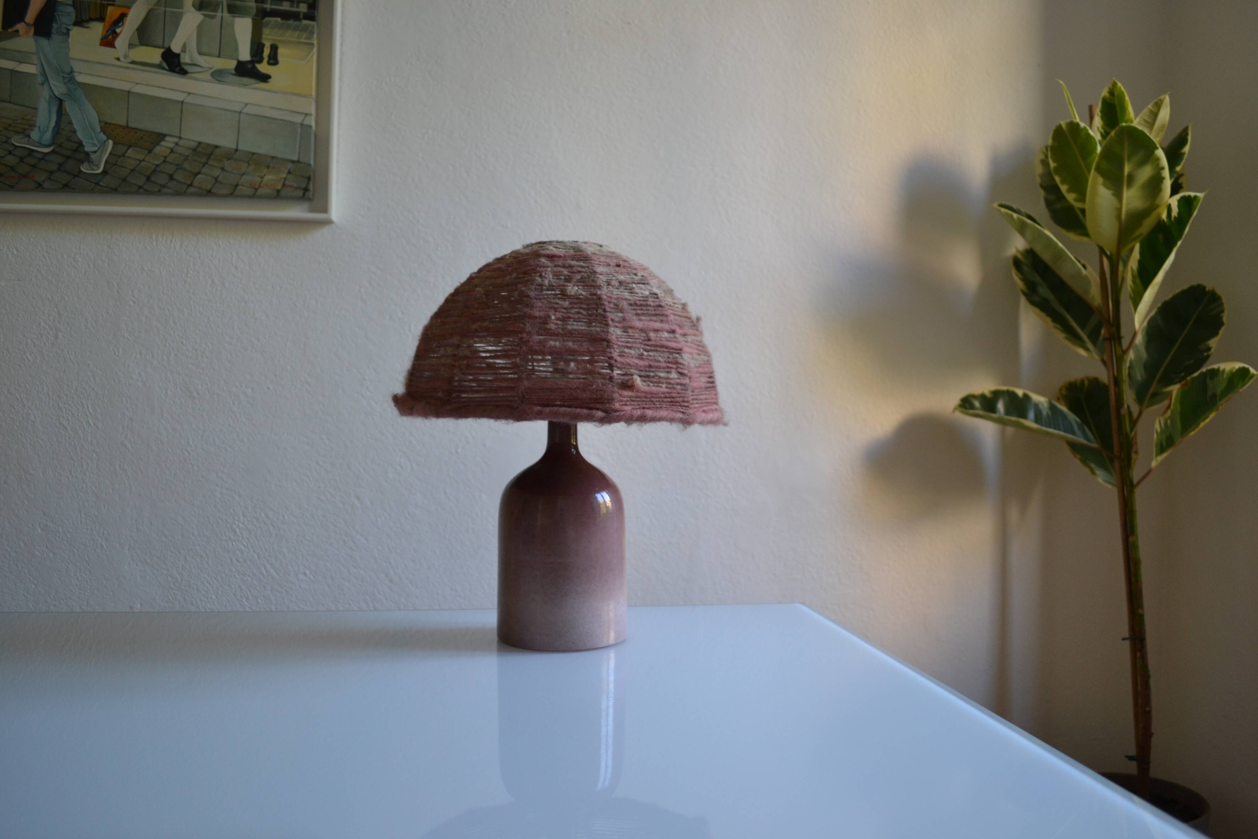 Vintage ceramic and wool lamp