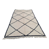 Tapis berbère en laine cadre noir 182x347 cm