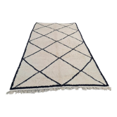 Tapis berbère en laine cadre noir 182x347 cm