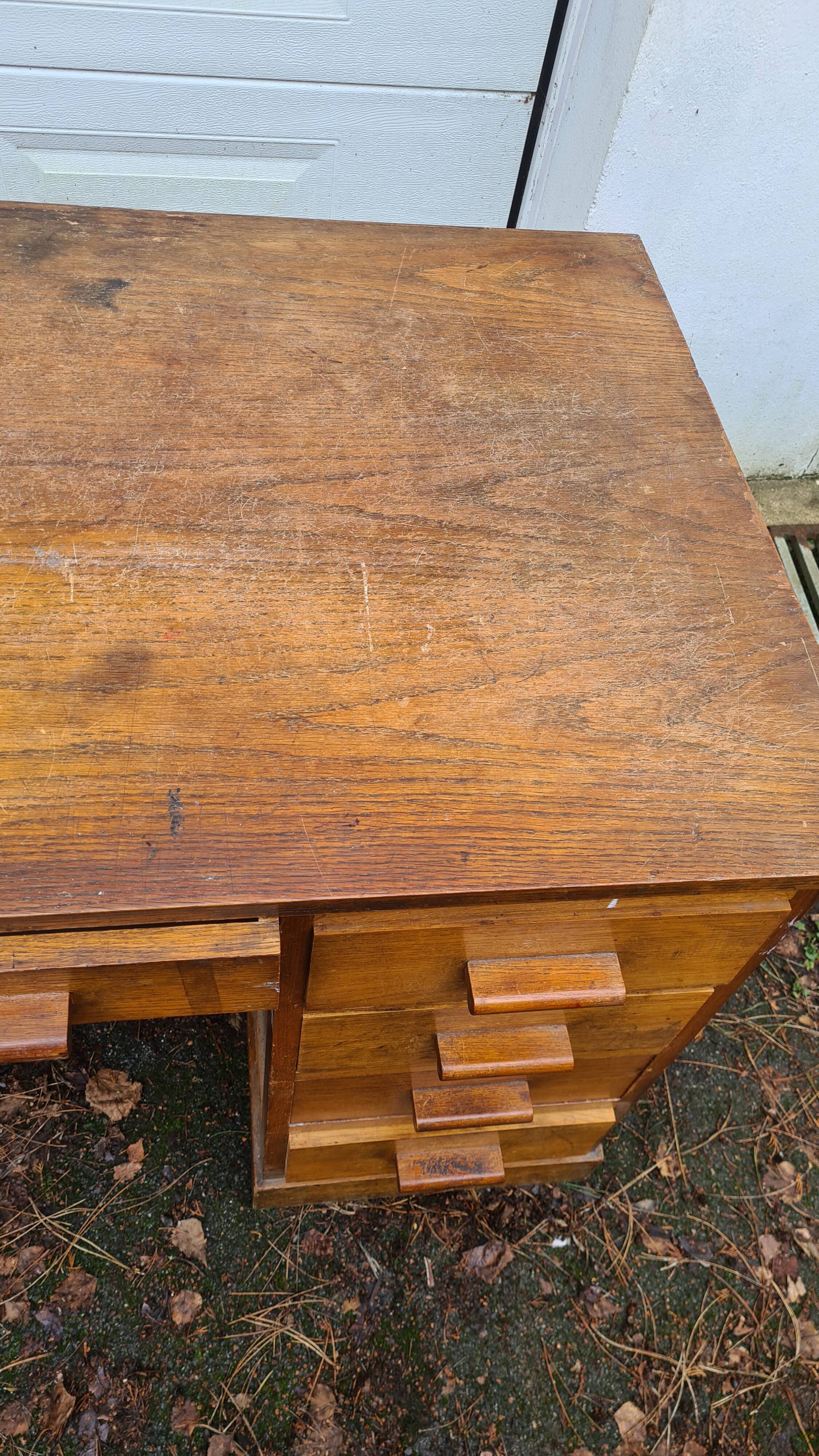 Old solid wood desk