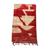 Moroccan Berber carpet Boujaad red and ecru 2,41 x 1.35 m
