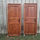 Pair of double-sided communication doors in chestnut with their frame - 20th century