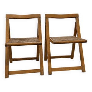 paire de chaises pliantes - cannage