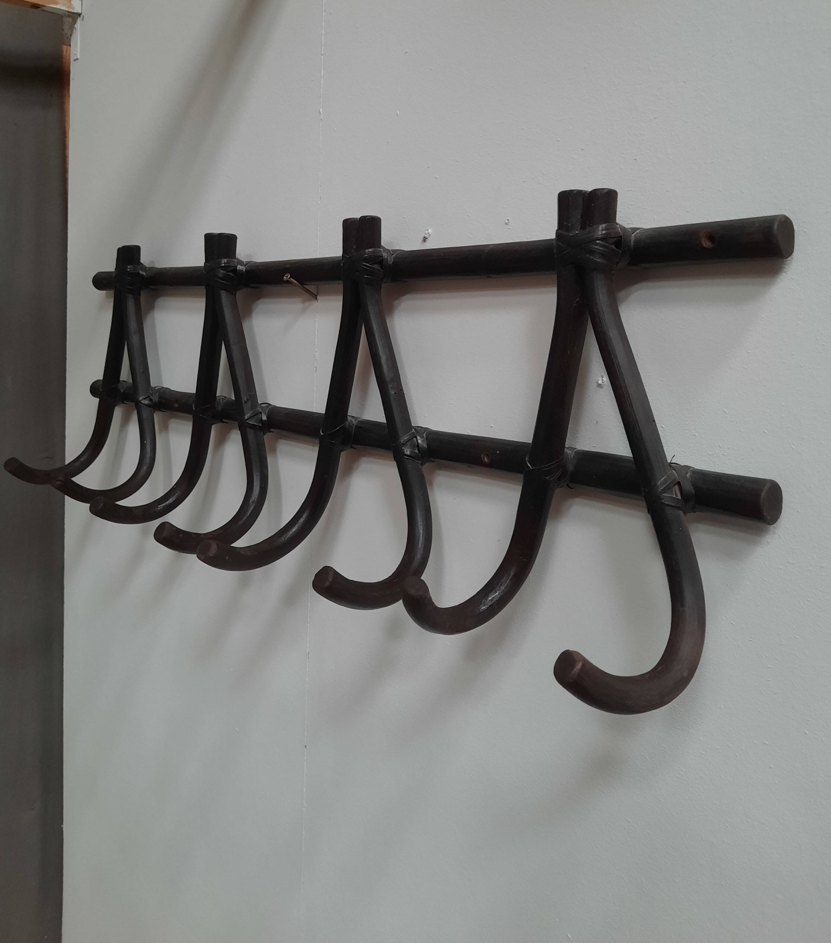 Bamboo wall mounted coat rack