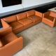 Gold leather salon by Charles Pfister for Knoll 1970