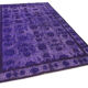 Handmade vintage turkish 1980s 185 cm x 284 cm purple rug