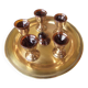 Caviar service in brass and blown glass