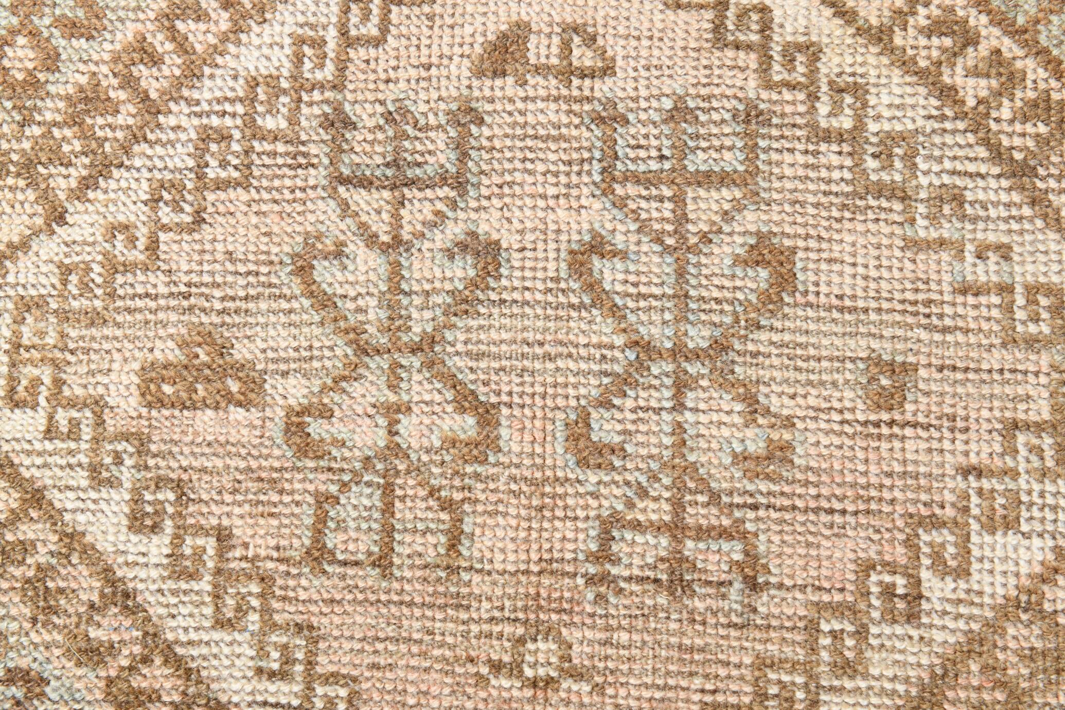3x9 Brown Cream Classic Persian Runner Rug, 87x283Cm