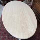 oval travertine table from the 70s