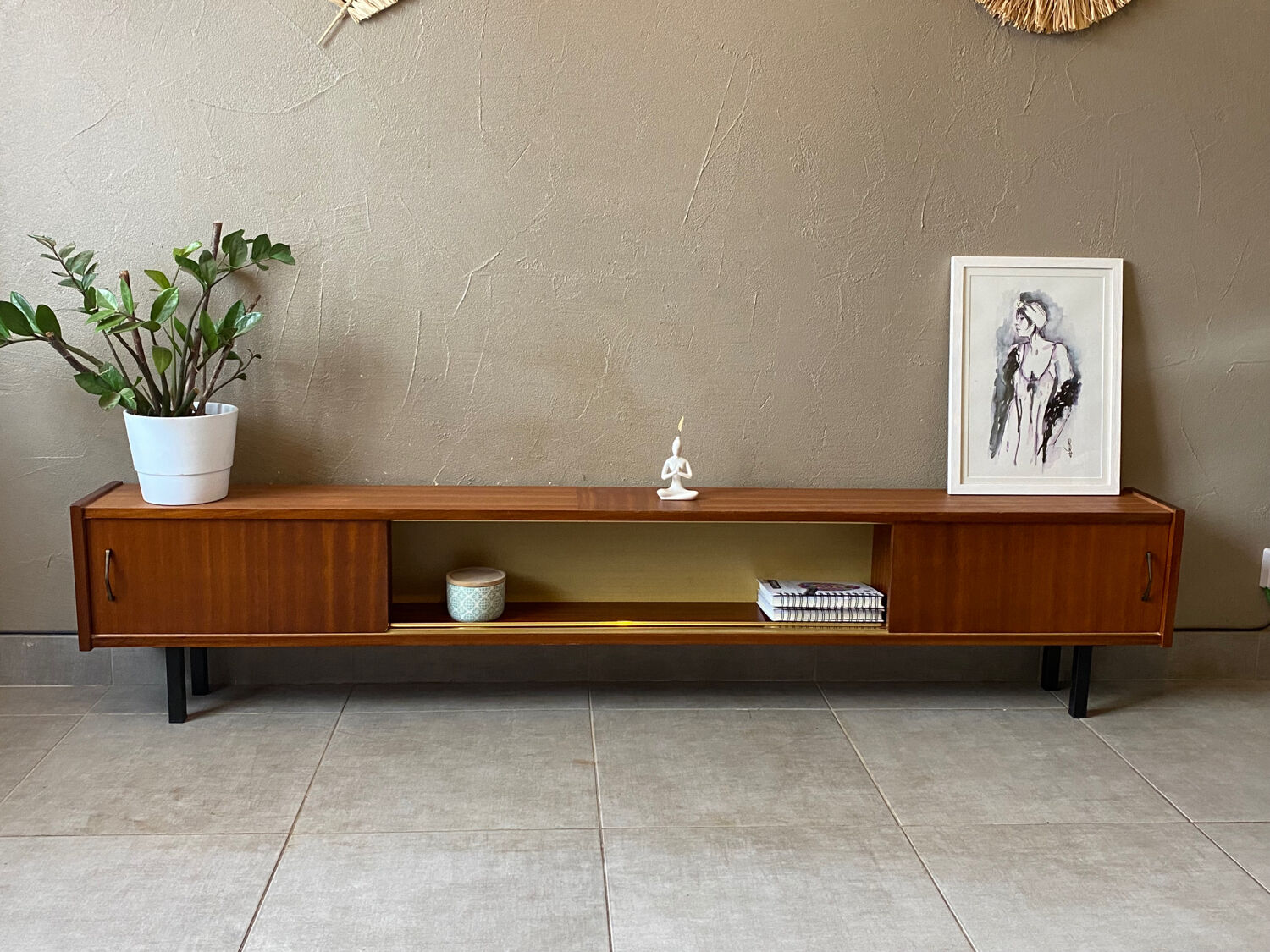 Vintage wooden sideboard from the 50s (shallow)