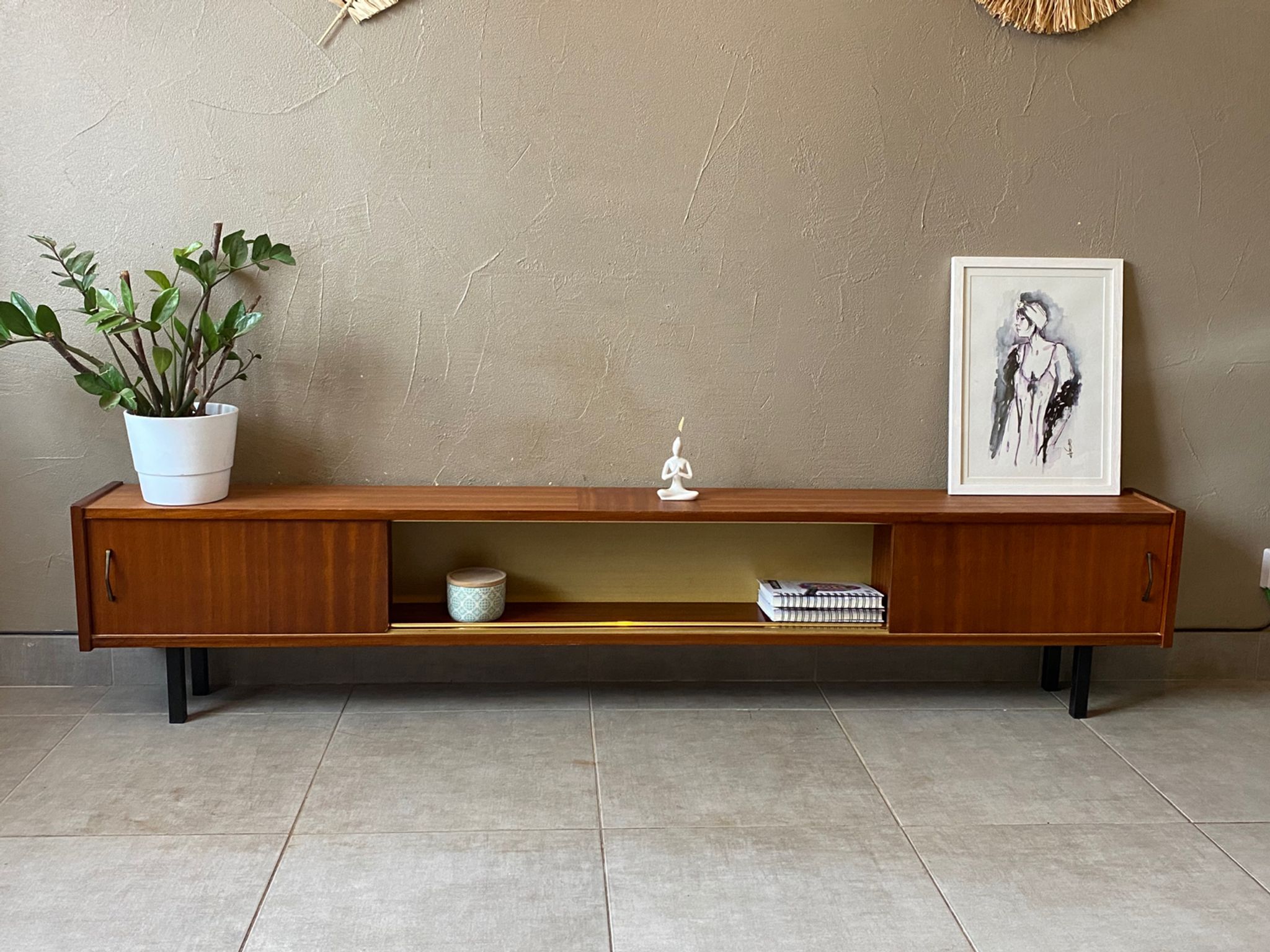 Vintage wooden sideboard from the 50s (shallow)