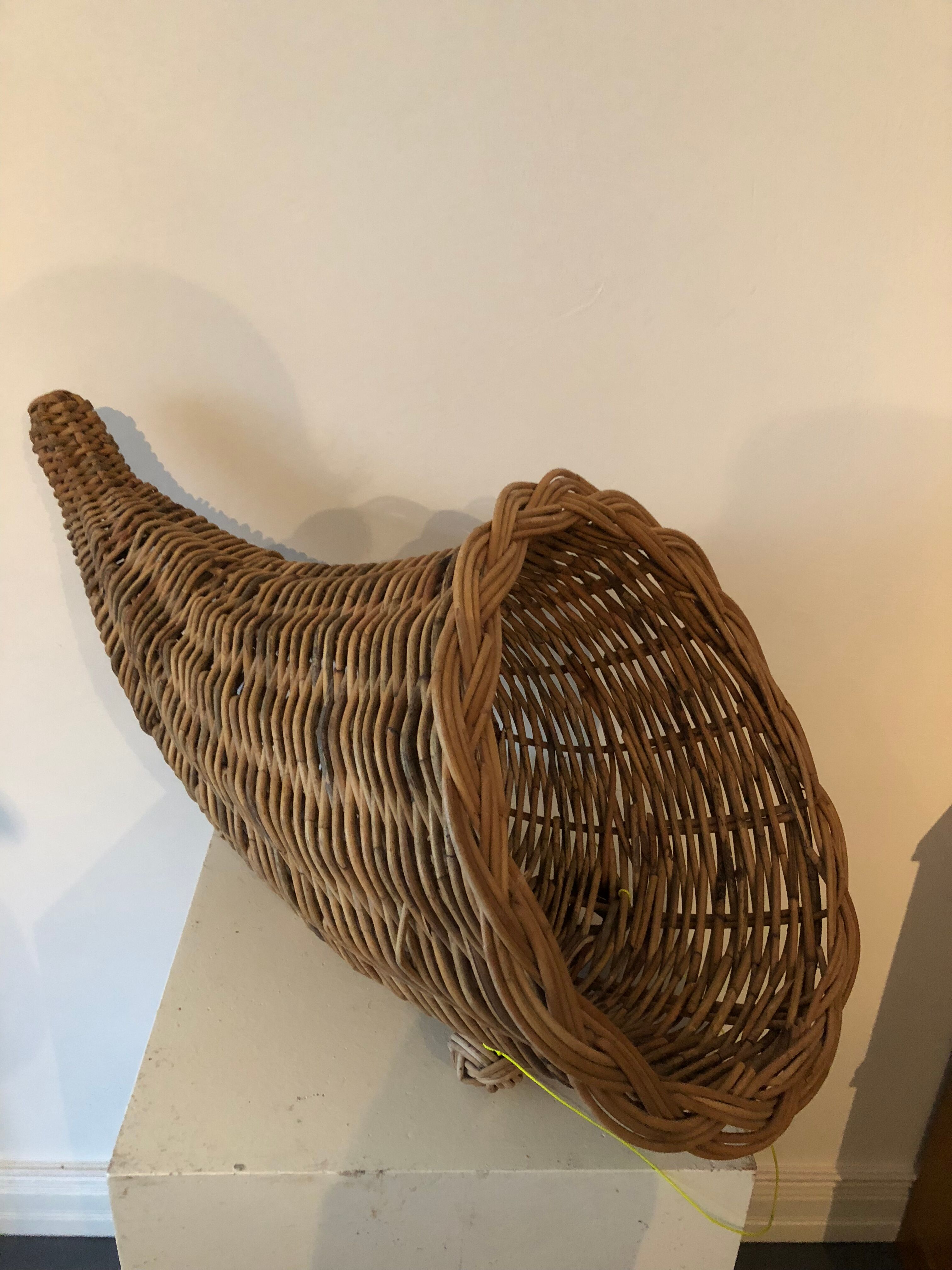 Vintage rattan basket Horn of plenty