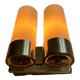 Vintage double wall lamp, brass and opaline, Leuchten Neuhaus Germany 1960
