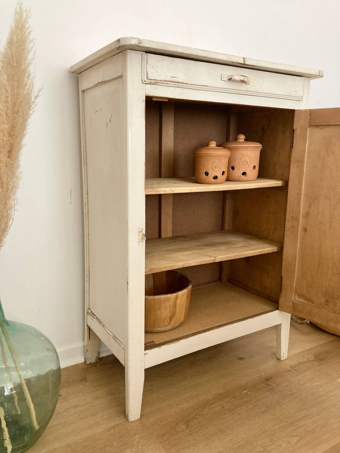 Antique patinated jam cupboard