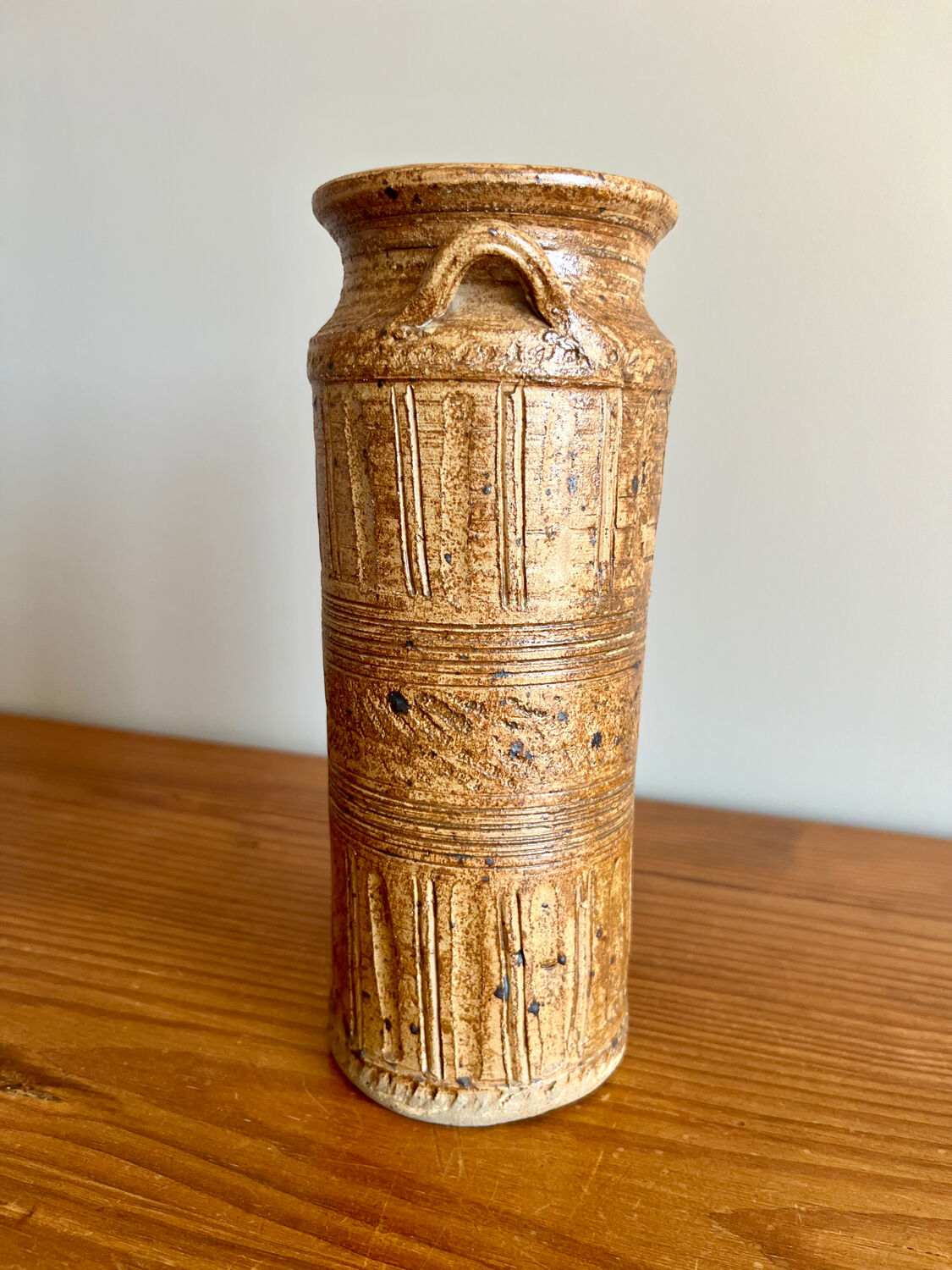 Vase / bougeoir grès vintage « La Hulotte »