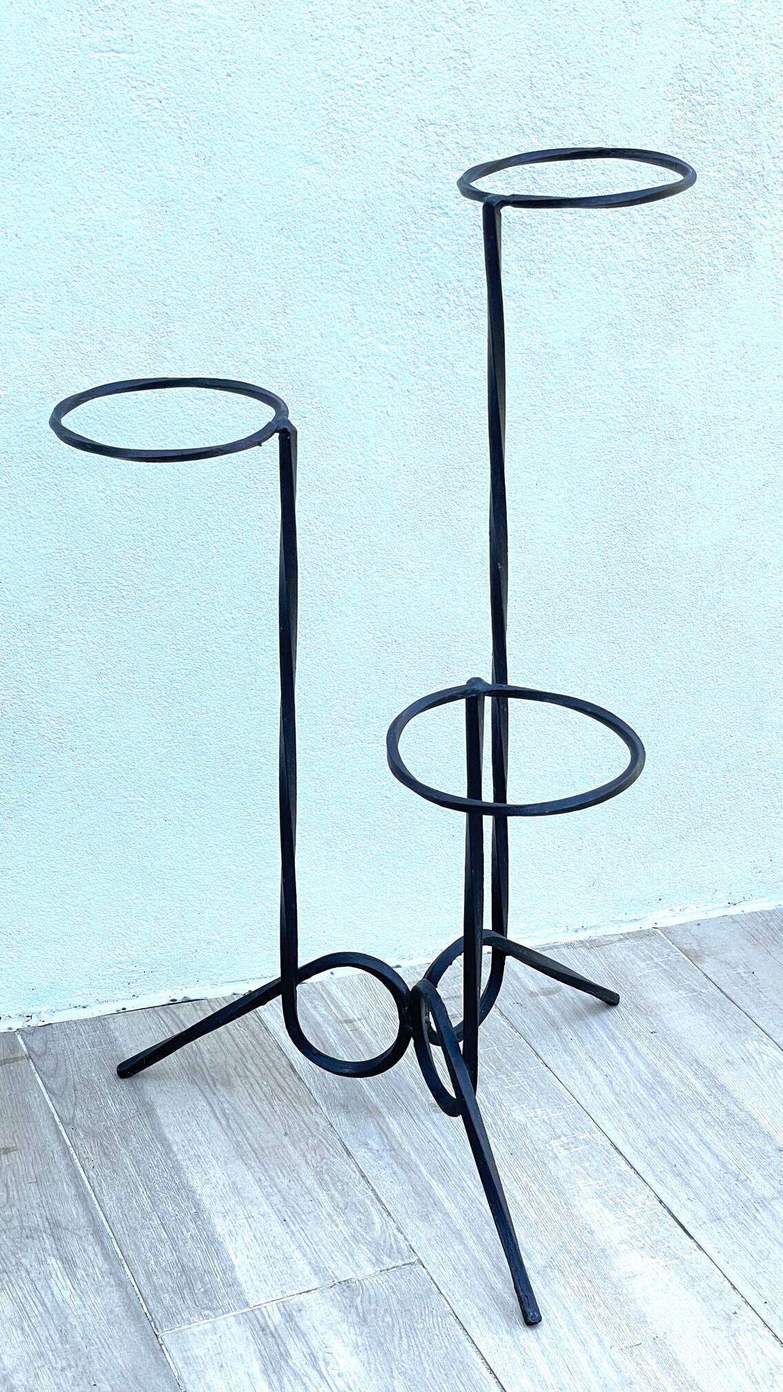 Vintage geometric steel plant holder