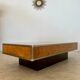 Old Italian design coffee table from the 70s in elm burl and metal / Willy Rizzo
