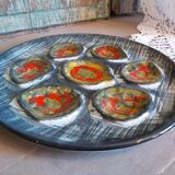 French vintage Pornic oyster plates