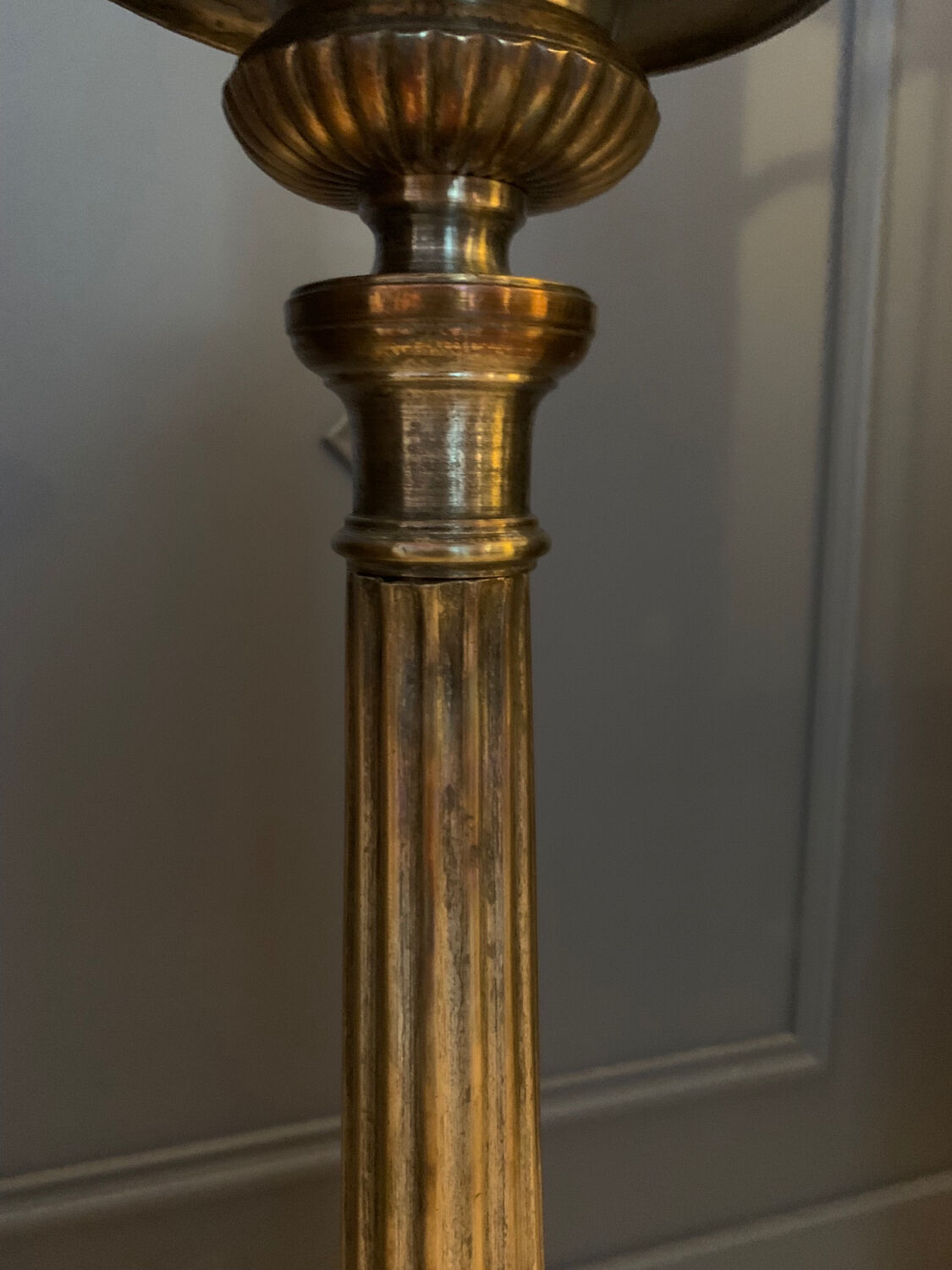 Silver-plated candle holder lamp - 19th century - antique
