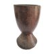 solid wood vase carved brutalist vintage