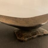 Brutalist metal ashtray or empty pocket signed R. Roux, 1950