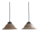 Pair of vintage pink opaline conical suspensions