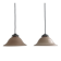 Pair of vintage pink opaline conical suspensions