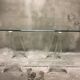 Plexi trestles desk, glass tray. Marais International