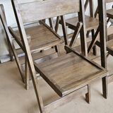Set of 6 folding teak cinema chairs