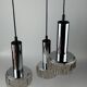 60s 70s 3-flame cascade lamp from Staff Leuchten Germany chrome glass