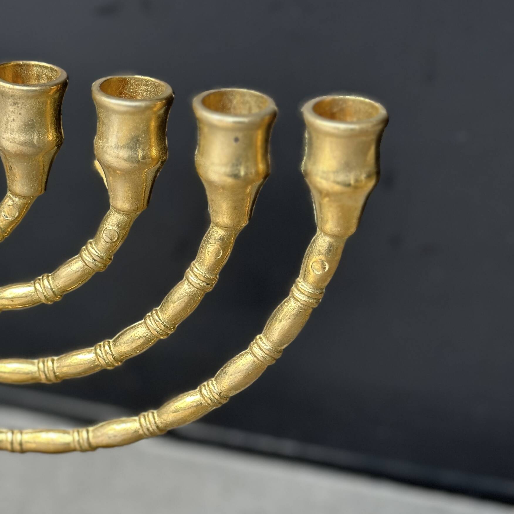 9-branch candlestick (Hanoukia) in brass.