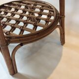 Coffee table in rattan and vintage wicker