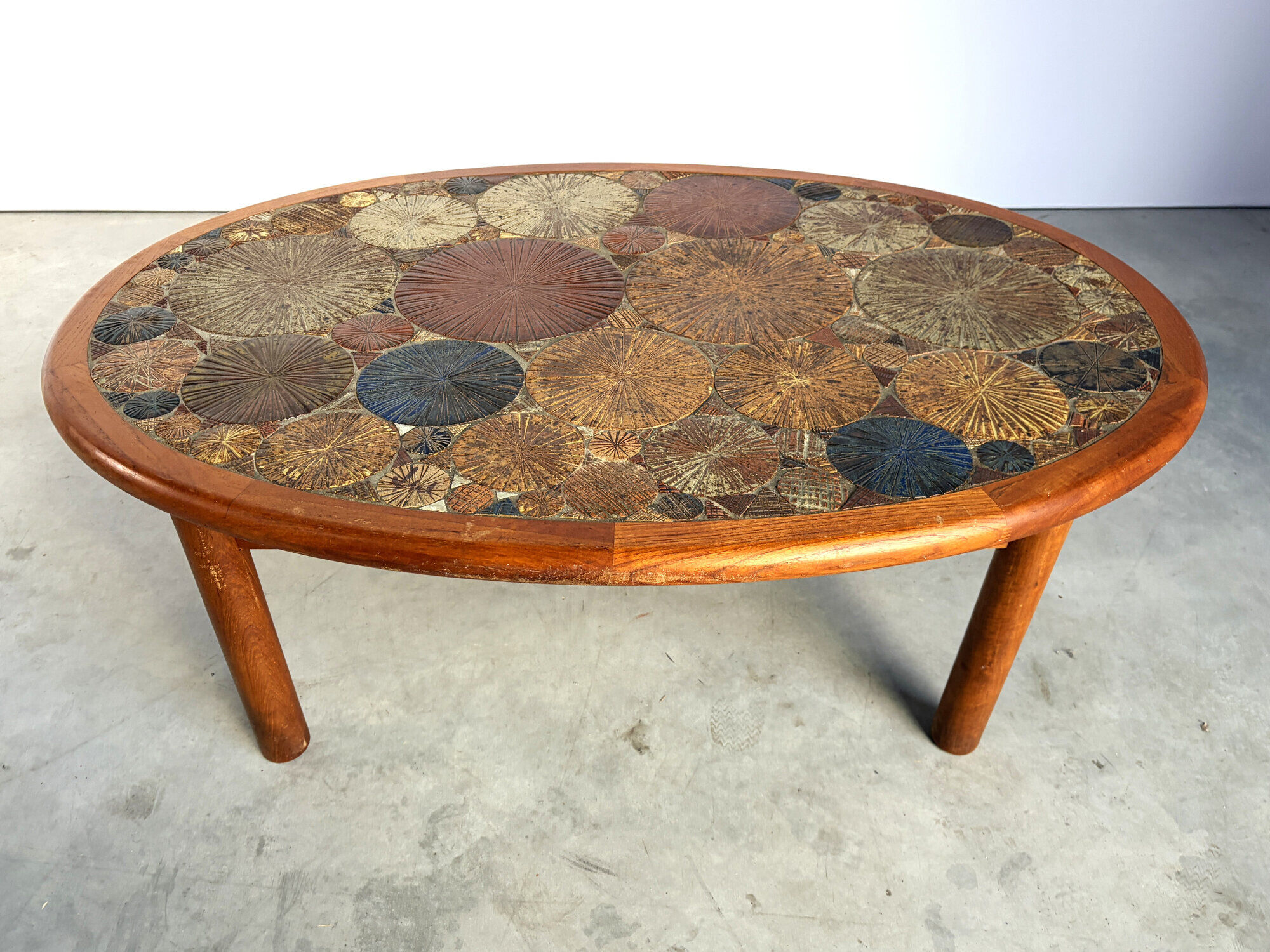 Mid-century Danish teak and tile Tue Poulsen coffee table by Haslev, 1960s