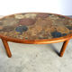 Mid-century Danish teak and tile Tue Poulsen coffee table by Haslev, 1960s