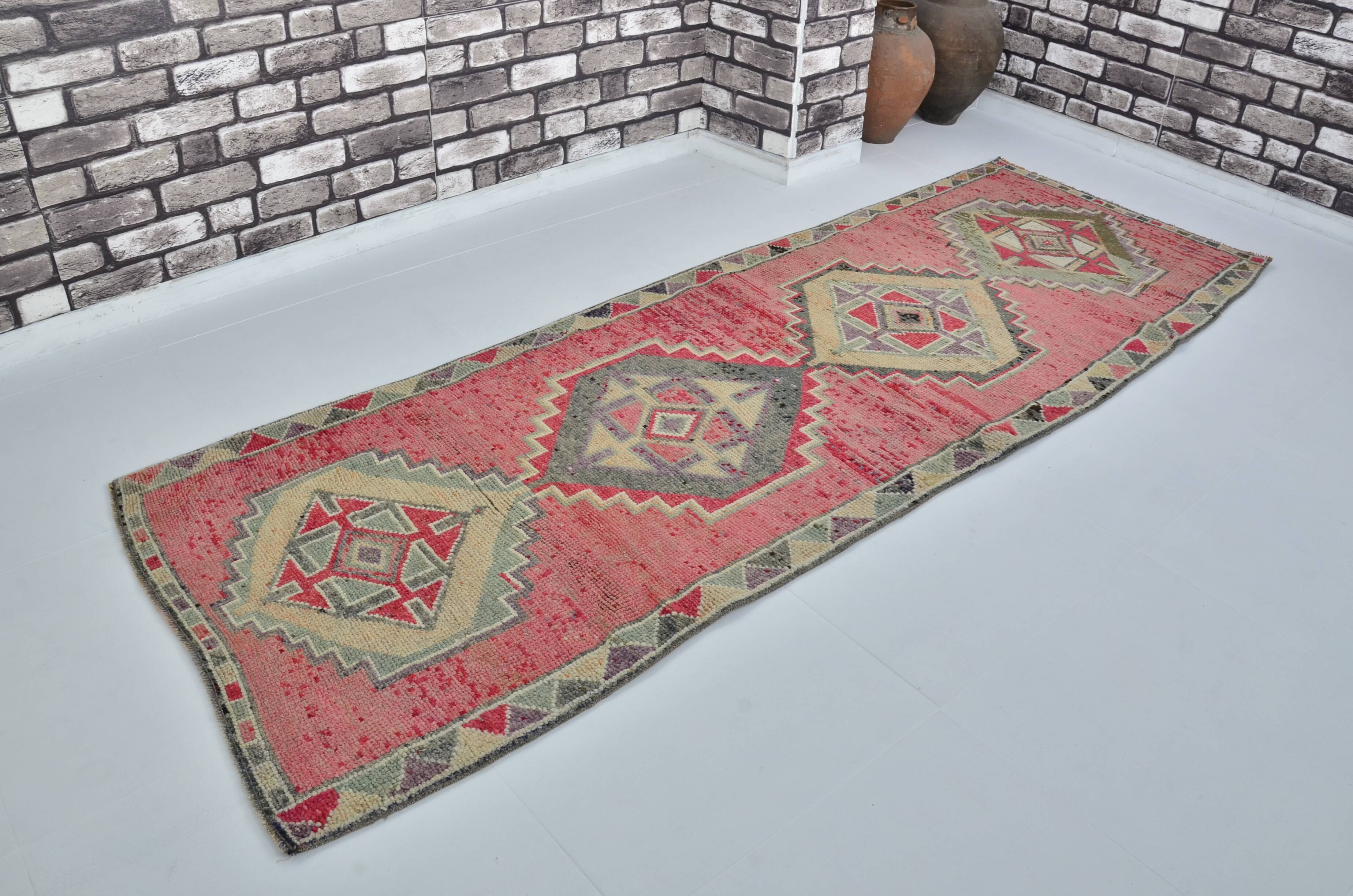 Vintage Handknotted Wool Runner Rug sku 2061