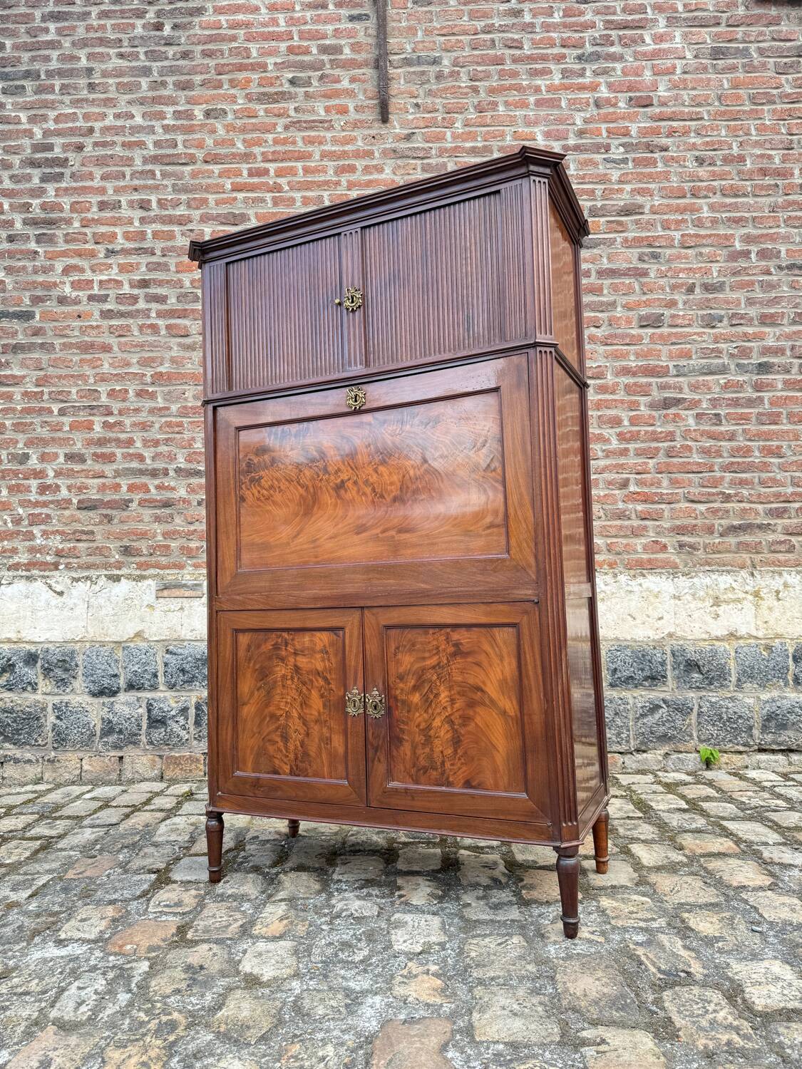 Mahogany Guillotine Secretary Louis XVI XVIII Eme Century