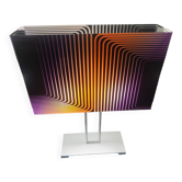 Lampe op art cinétique en plexiglas et métal