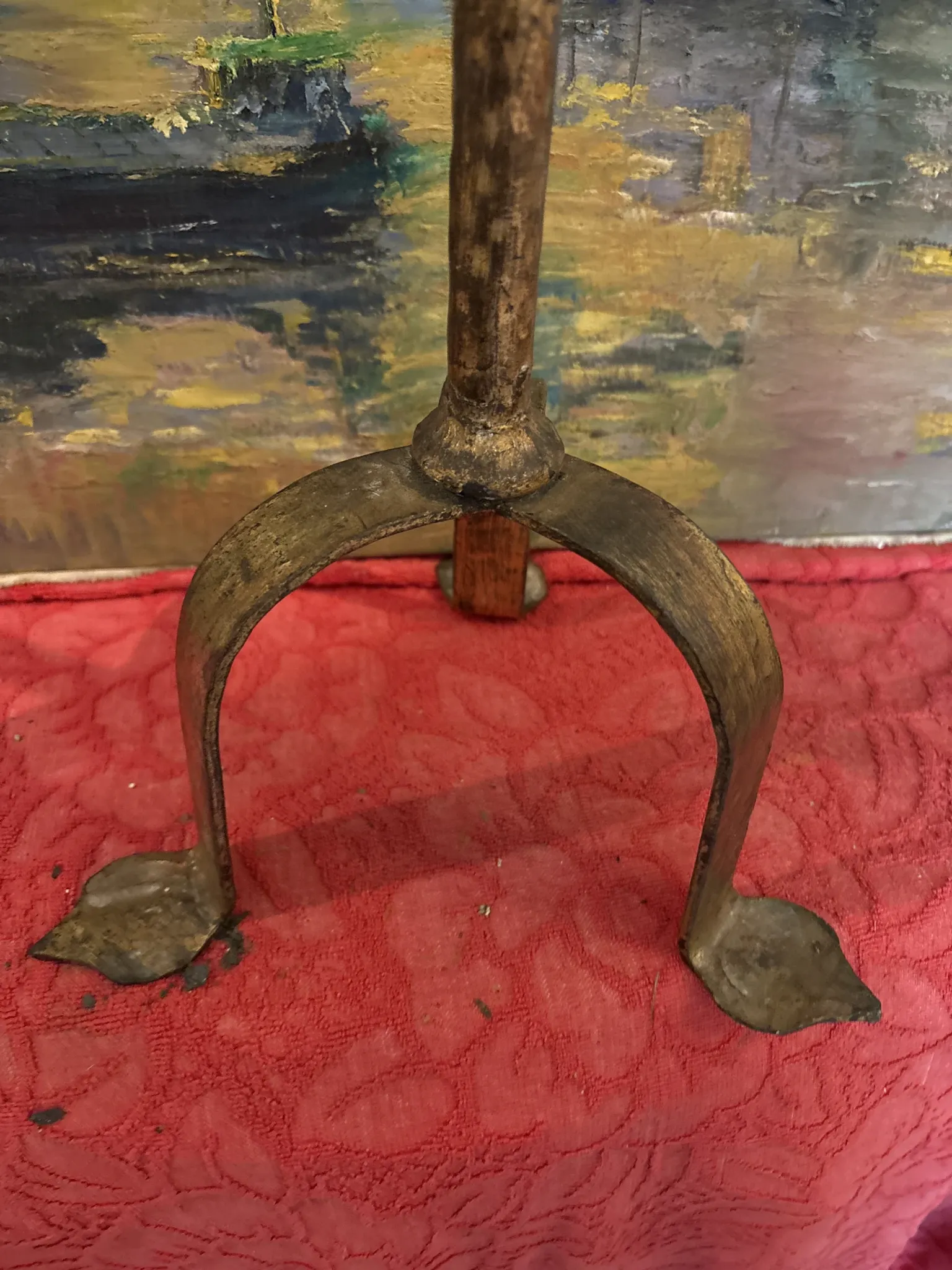 Golden wrought iron candlestick